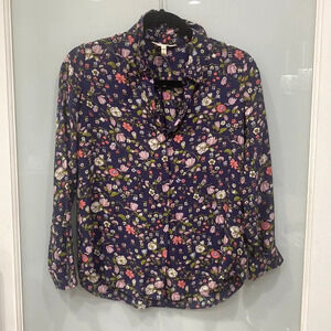 Rebecca Taylor Women's Blouse Top Floral Garden Tapestry 100% Silk Long Sleeve 4